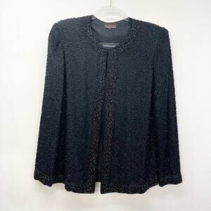 Vintage 90's Marina Beaded Silk‎ Dress Jacket Blazer Size Small